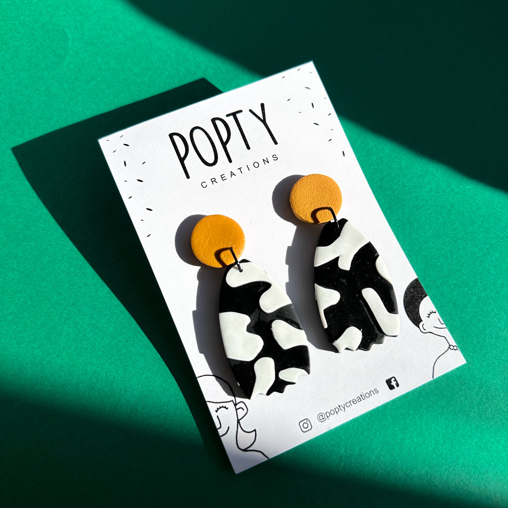 MUSTARD MAGGIE PETAL LARGE DANGLE