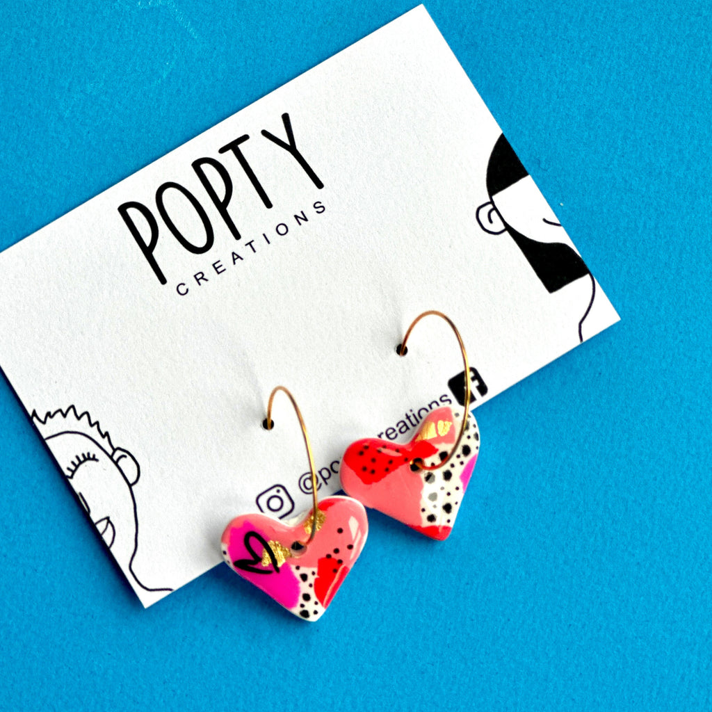 SECRET LOVERS LARGE HEART HOOPS