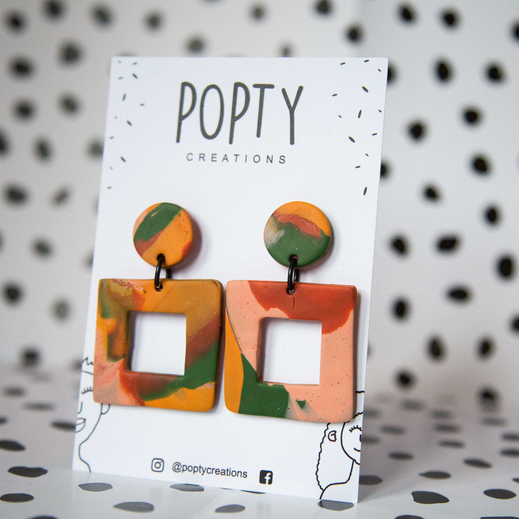 Desert Marble Square Dangle