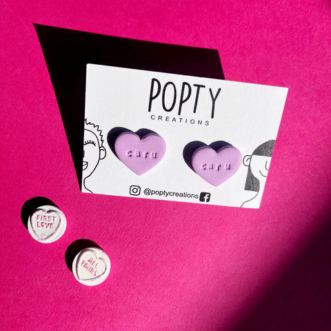 LOVE HEART 'CARU' STUD