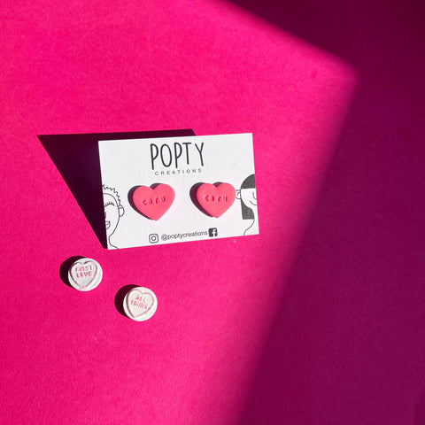 LOVE HEART 'CARU' STUD