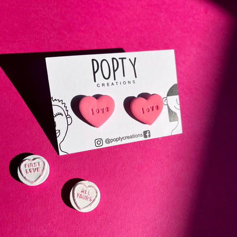 LOVE HEART 'LOVE' STUD