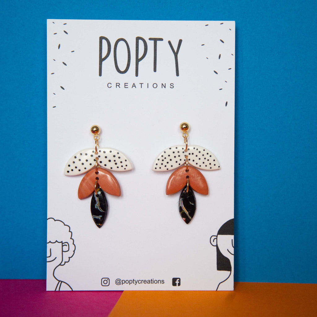 Polka Petal Drop Dangles