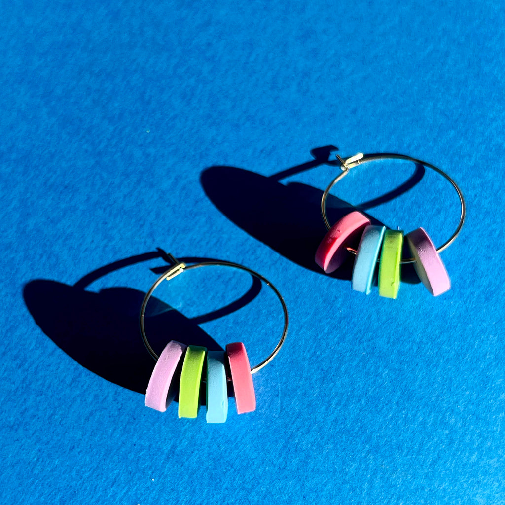 PASTEL MULTI DISC HOOPS