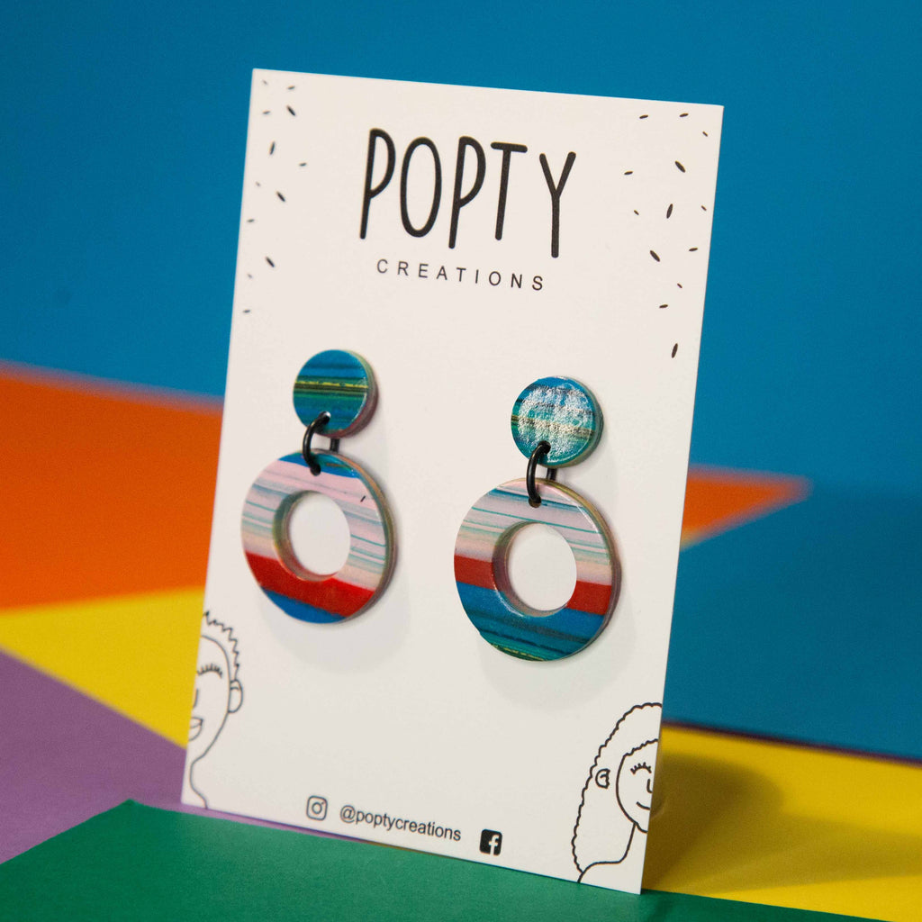 FLOWER POWER SMALL HOOP DANGLE