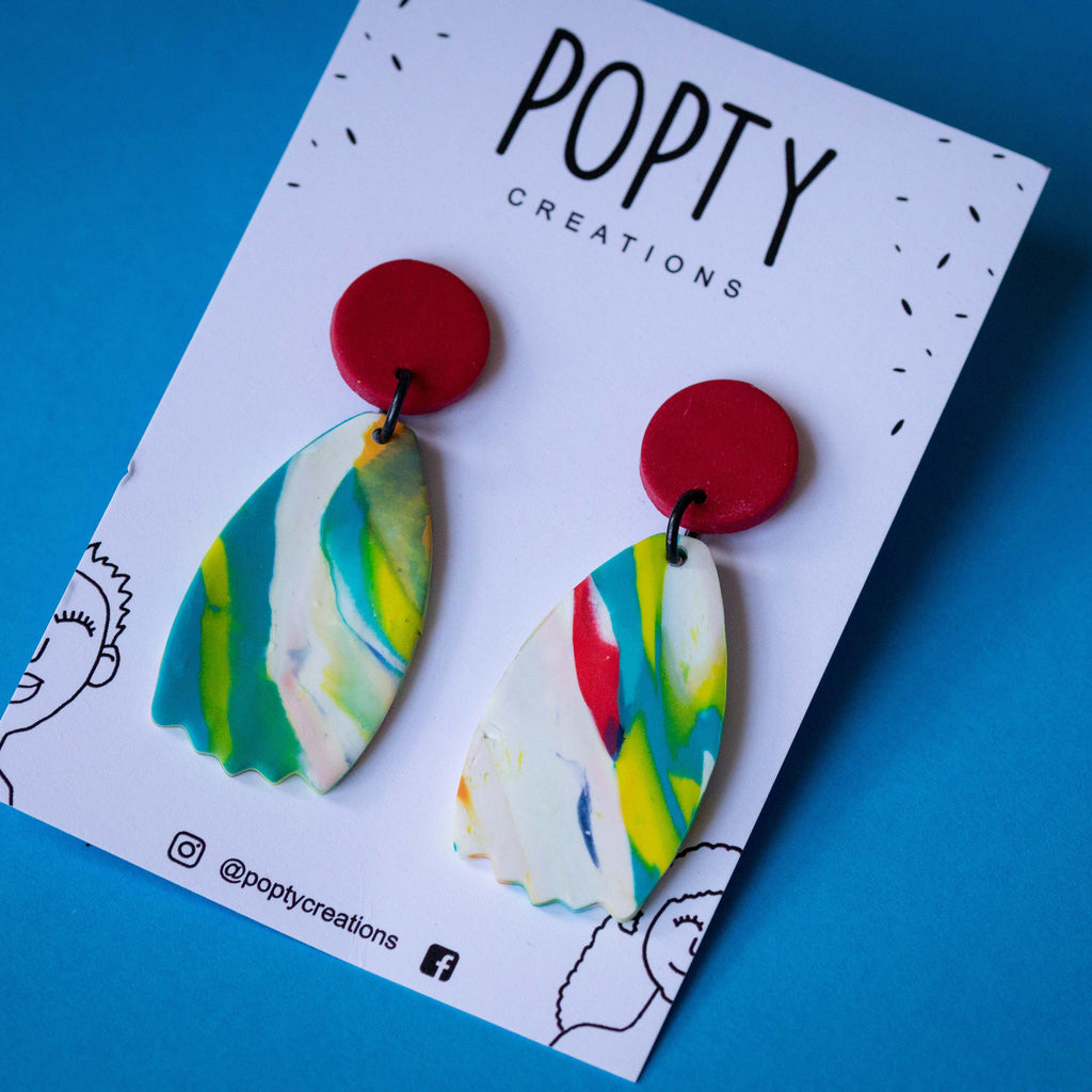 MARBLE PETAL LARGE DANGLE