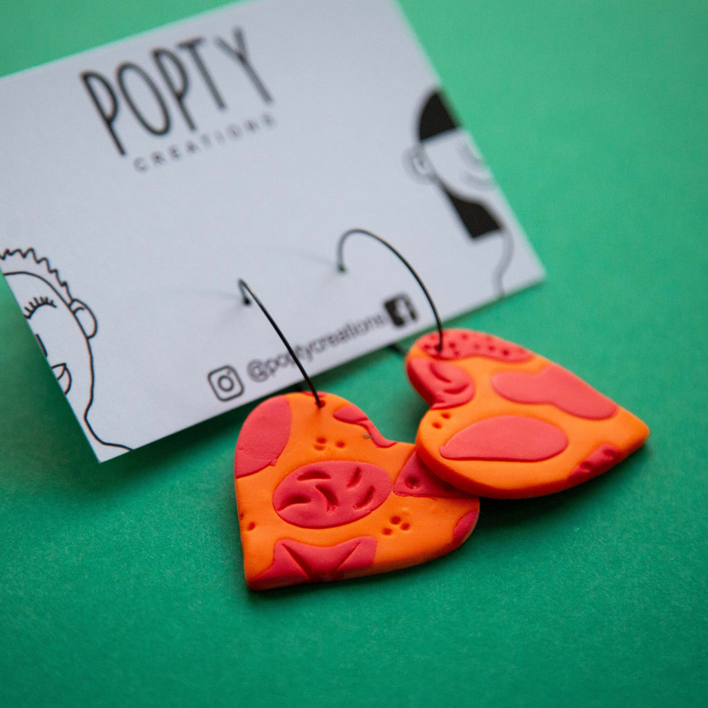 GROOVY HEART LARGE HOOPS