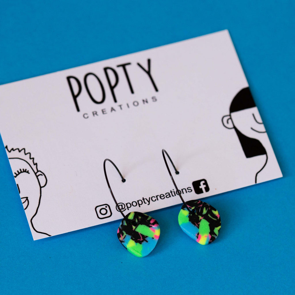 NEON SMALL RAW HOOPS