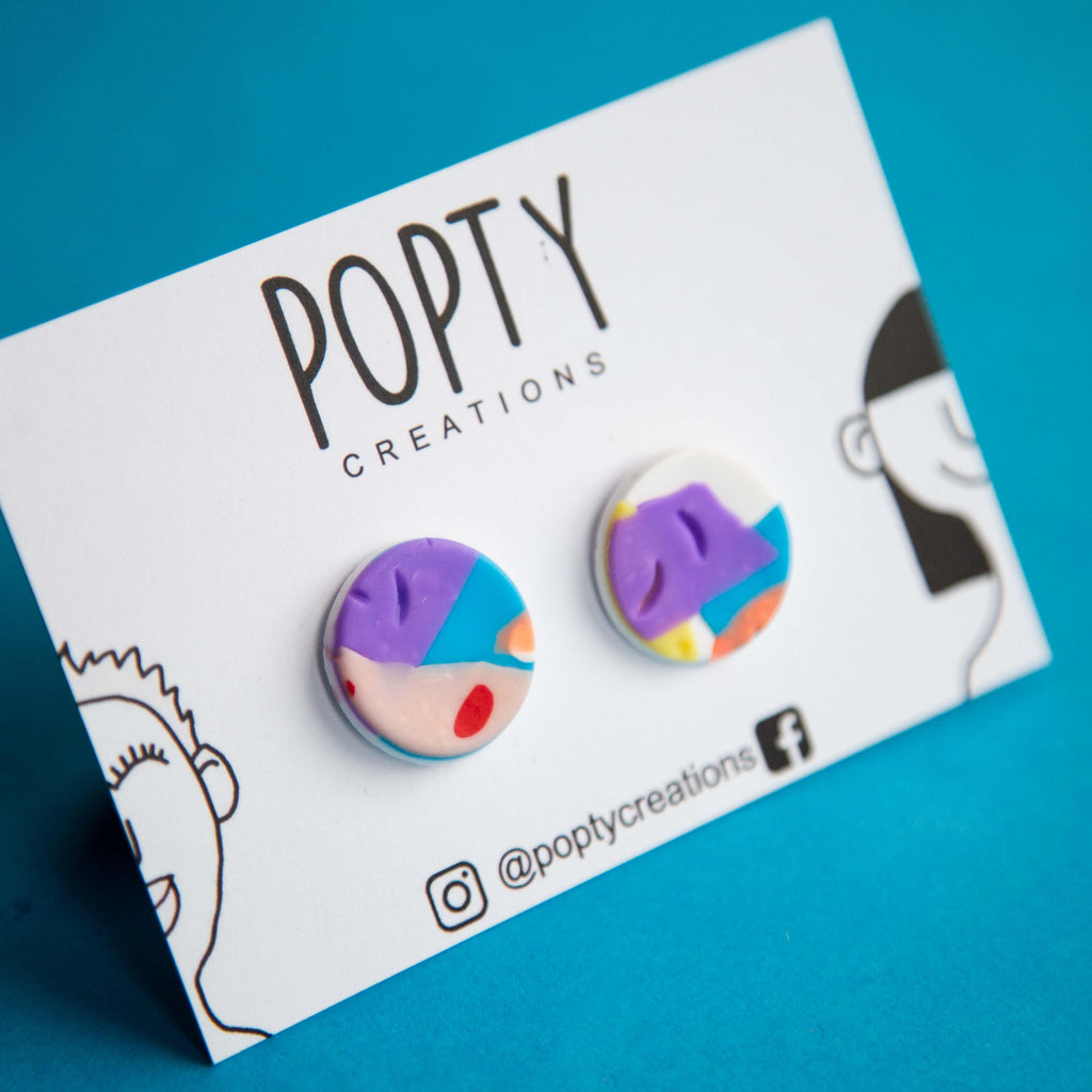 HAPPY LARGE STATEMENT STUDS